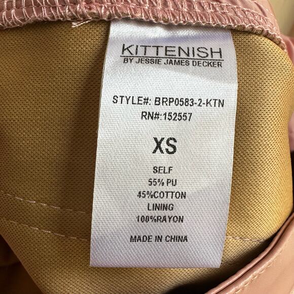 Kittenish Vegan Faux Leather Blush Pink Pants - Picture 7 of 7